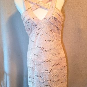 Crystal Doll Juniors sz 7 Pink Sparkly Dress